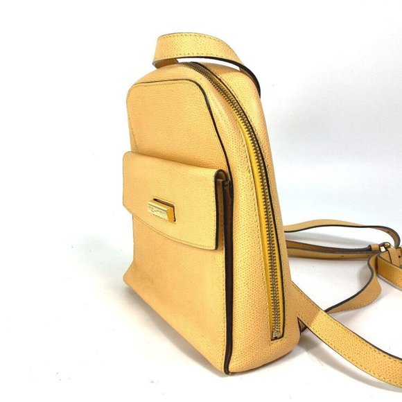 Authentic CELINE backpack bag vintage Mini Backpack Leather Beige/Red main image 7